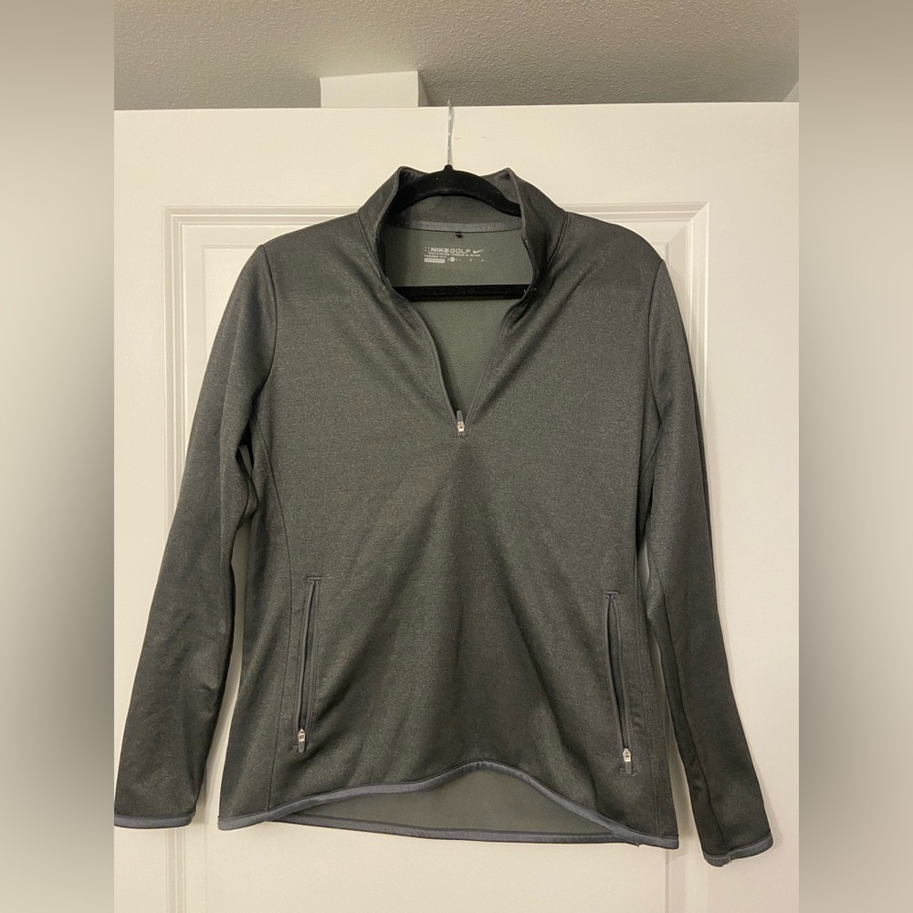 Women’s Nike Therma-Fit Dark Grey Golf Pullover w/ Pockets